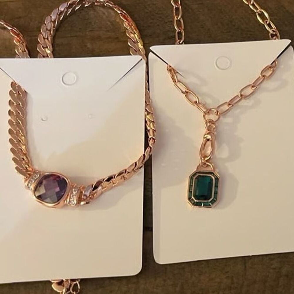 BP Birthday Necklaces (Amythyst and Emerald)